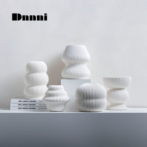 Dnnni Modern Vertical Pattern Ornament Vase Home Living Room Decoration Sample Room Simple Creative Flower Utensils