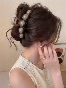 MENGWU | Elegant Pearl Hair Clip Caramel Color Large Volume Shark Clip