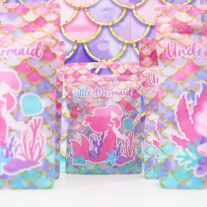 10pcs Mermaid Coral Shell Candy Bag Stand Up Pouch Bag for Wedding Birthday Party Supplies