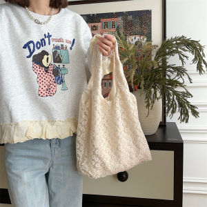 Large Capacity Floral Canvas Single Shoulder Bag Underarm Student Bag Spring Summer Fairy Bag Street Cool Style Youth Bag