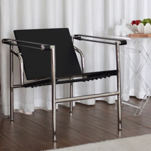 LC1 Bass Curan Chair Stainless Steel Leather Armchair Bauhaus Style Single Person Recliner Designer Furniture Home Decor