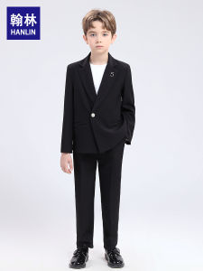 Boys Casual Suit Set Summer New Stylish Performance Piano Wedding Dress Code Flower Girl Autumn Formal Wear Cotton Blend Korean Style