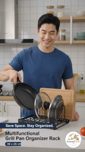 PANS ORGANIZER RACK KITCHEN CABINET SIZE: 38 X 26 CM