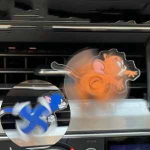 Bandai | Cute Tom Cat Jerry Mouse Cat Rotating Ornament Adorable Figurines Toy Figures Car Home Decoration Cartoon Decoration