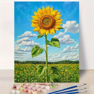 BILIBILI | Sunflower Paint By Numbers for Adults Handpainted Number Drawing Coloring Wall Art Living Room Decor