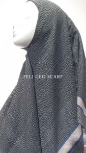 Jilbab Segiempat Dauky Monogram dan feli Scarf Terbaru 2025 Bahan Voal