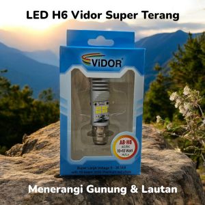Lampu LED Depan Vidor A8 H6 8+8 LED Matic Bebek AC DC Universal