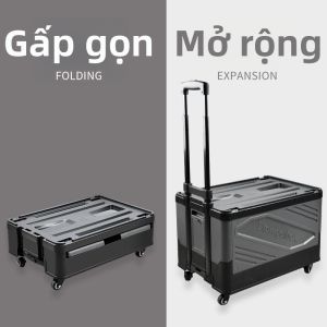ISLAND ELEPHANT | Outdoor Storage Box with Wheels Pull Handle Foldable Transparent Side Door