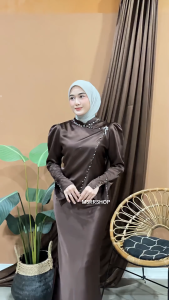 Amania Dress Gamis Baju Gaun Satin Silk Payet Duyung Bridesmaid Kondangan Wisuda Lamaran Pesta