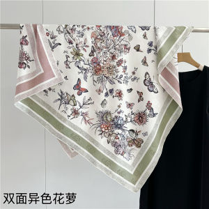 Luxury 100% Pure Silk Scarf 110x110cm Female Ultra Soft Smooth Neck Gift Ladies Neckwear Shawl Premium Square Shawl Wrap Bandana
