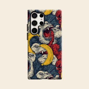 Gorilla Banana Pattern Luxury Fashion Full Lens Protective Case for Samsung Galaxy S26 S25 S24 A56 A36 Plus Ultra