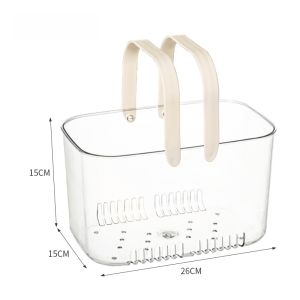 Transparent Bathroom Basket Bath Basket Wash Basket Bath Accessories Storage Basket Dormitory Student Bath Products Organizer