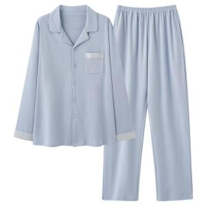 Miiow | Mens Pure Cotton Sleepwear Long Sleeve Long Pants Home Clothes Set Casual Wear Spring Autumn New Style MiiOW Cat Person