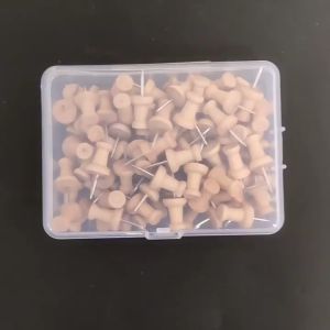 100pcs/box Wooden Push Pins Map Markers Thumb Tack Cork Boards Wall Studs Office School Supplies