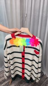 Tata Stripe Cardigan Rajut Premium Knitwear Quality