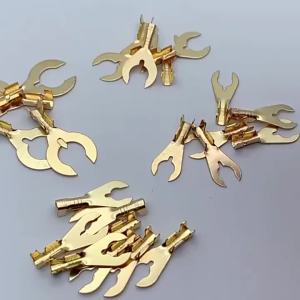 EELHOE | 100Pcs/Pack 3.2/4.2/5.2/6.2MM U-Shaped Brass Cable Grounding Lug Fork Terminal Pressed Bare Terminal Butt Docking Connector