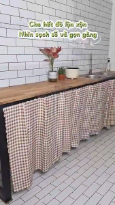 Rèm Dán Bếp Trang Trí Siêu Xinh Che Gọn Đồ Lộn Xộn Giá Tốt Tại Xưởng Tặng Kèm Keo Dán Giao Hàng Nhanh