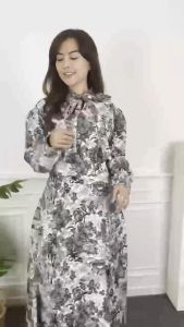 Fahm Collection / Ibuki Pattern Dress Maxy / Dress Wanita Terbaru Dan Terlaris