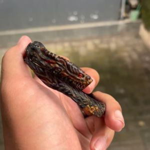 Gelang Akar Bahar Merah Ukir Naga Full Ukir Size Kantoran