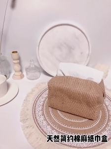 NEW Japanese-Style Jute Tissue Case Napkin Holder for Living Room Table Tissue Boxes Container Home Car Papers Dispenser Holder