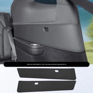 Tấm Bảo Vệ Chống Đá Chân Hàng Ghế Sau Bằng Da Cho Xe Tesla Model Y 6 Chỗ Phụ Kiện Xe Hơi Thảm Bảo Vệ Chống Trầy Xước Cho Nội Thất Xe