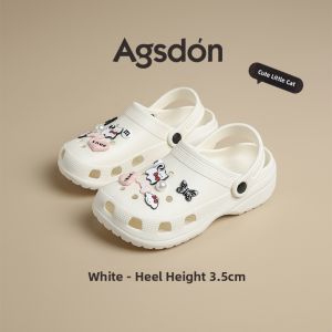 Agsdon | Black Thick Sole Breathable Sandals Anti-Slip Summer Easy-On Slides
