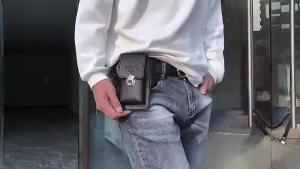 Double Layer P U Leather Mens Phone Waist Bag With key chain#Phone Bag #Waist Bag# High Quality P U Leather Mens Waist Bag Wallet Phone Bag PU Leather Canvas Brown Brown PU Leather Brown