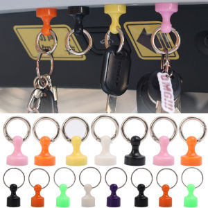 พวงกุญแจแม่เหล็กแข็งแรงป้องกันการสูญหาย2ชิ้นกุญแจรถพวงกุญแจกระเป๋าห่วงแยกตะขอขนาดเล็กแม่เหล็กยึดโทรศัพท์บ้านสำนักงาน