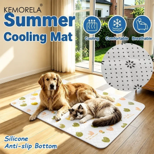 1PCS Pet Cooling Pad Non-Slip Multiple Sizes Summer Dog Ice Mat with Heart Print Suitable for Dogs Cats And Rabbits Washable