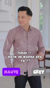 RANUPATI Soft Mauve Kemeja Batik Pria Lengan Panjang Warna Ungu Purple Taro Pastel Bahan Katun Berkualitas