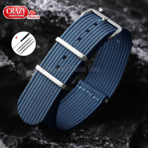 19mm 18mm 20mm 22mm Ribbed Nylon Watch Strap Brown Band Military Casual Band for Seiko for Tudor Army Sport Replacement Bracelet
