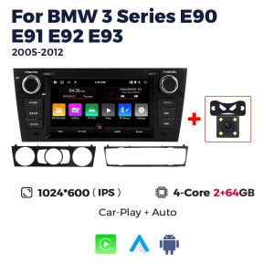 MEKEDE Wireless CarPlay Android Auto Car Radio For BMW 3-Series E90 E91 E92 E93 2005-2013 Multimedia Navigation GPS Video BT