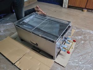 เตาปิ้งกล้วยแก็ส14"×22"นิ้วย่างปลาหมึกตัวเตาสแตนเลสอย่างหนานสำหรับ(ถ่านภูเขาไฟ)