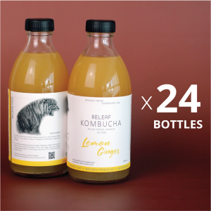 Releaf Lemon Ginger Kombucha 24 in 1 Bundle - Lemon Ginger Kombucha (300ml) x 24 bottles