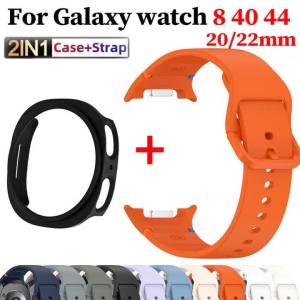 PC Case+Silicone Strap For Samsung Galaxy Watch 9 40mm 44mm Silicone Sport Bracelet Correa For Samsung Watch 8 40mm 44mm