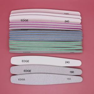 10pcs Washable Reusable Nail File Ergonomic Teardrop Emery Grit 150/180/240 Boards Nail File Home DIY Manicure Set for Beginner