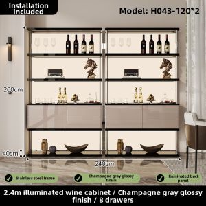 Italian Luxury Glowing Display Wine Cabinet
