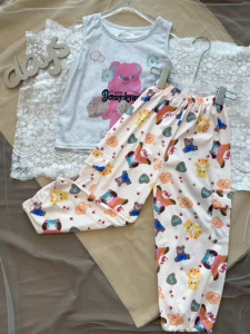 Wonderlandkids Korean Girls Sleeveless Clothes Suit Vest with Long Pants for Kids Sets 2-11 Years