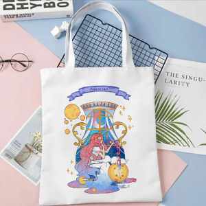 Tas Tote Bag Motif Zodiak Aesthetic Lucu Kanvas Wanita / Tas Belanja Jinjing / Totebag Zodiac / Tas Laptop Buku sekolah