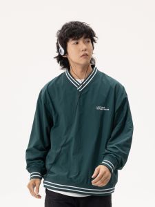 เสื้อสเวตเตอร์คอวีแขนยาวหลวมๆ ทรงพอดีตัว ปักโลโก้เล็ก สไตล์ลำลองสำหรับผู้ชายและผู้หญิง LOST MIND ฤดูใบไม้ร่วง 2023