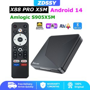 ZDSSY X88 PRO X5M Android 14 TV Box Amlogic S905X5M CPU 2.0GHz HDR  Video 1000M LAN Wifi6 Dual Band BT5.0 Media Game TV Stick Smart TV Box