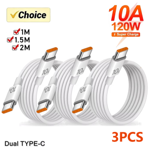 1/3Pcs 10A 120W Super Fast Charging Cable Type C To C Cable Highspeed Data Transfer For iPhone Samsung Xiaomi 17 Charge Cable