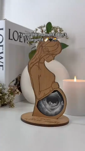 Photo Frame Mother Ultrasound Maternity Pregnant with free 6 colors acrylic paint color