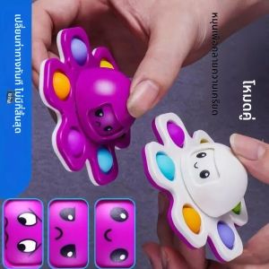ป้องกันความเครียด Push Bubbles Fidget Spinner สำหรับเด็กและผู้ใหญ่เปลี่ยนใบหน้าของเล่นประสาทสัมผัสสำหรับเด็กออทิสติกบรรเทาความวิตกกังวลของขวัญ