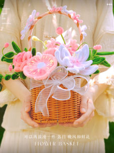 Handmade DIY Sunflower Lilies Bouquet Material Kit Woven Mothers Day Gift Creative Crafts for All Ages Boys And Girls Friendly