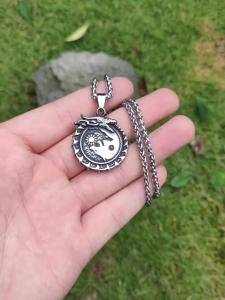 Nam Vintage Viking Wolf Mặt Dây Chuyền Vòng Cổ 316L Thép Không Gỉ Thời Trang Động Vật Trang Sức Quà Tặng