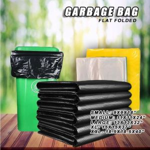 (XL & XXL )100 pcs Trash Bag BLACK plastic garbage/trash bag