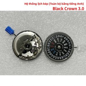 Bộ Linh Kiện Máy Đồng Hồ NH36 24 Chân Kính Núm Vặn Tự Động Ở Vị Trí 3 Giờ Và 4 Giờ Lịch Trắng/đen Tất Cả Nhãn Hiệu Bằng Tiếng Anh