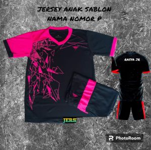 Setelan Baju Bola anak baju futsal baju olahraga team bisa tambah nama nomor