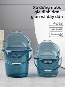 Thùng Đựng Nước Bằng Nhựa Dày Cầm Tay Trong Suốt Cho Sinh Viên Ký Túc Xá Thùng Đựng Nước Giặt Nhẹ Sang Trọng Có Nắp